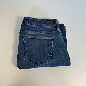 lrl ralph lauren denim modern straight curvy blue jeans women's 12 medium wash